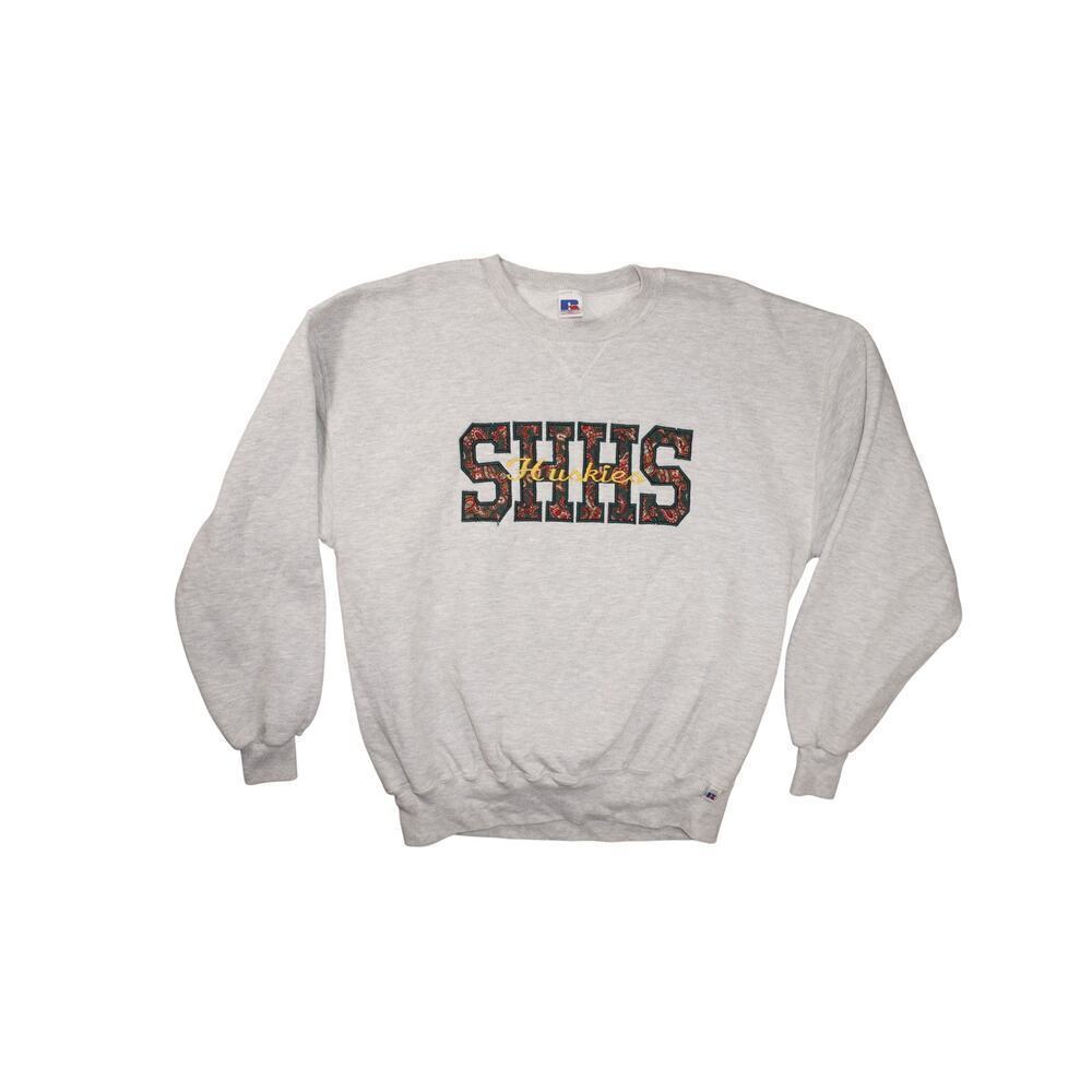 Vintage Russell Athletic SHHS Huskies Crewneck Sweatshirt Gray XL USA Made